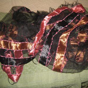 Christian Livingston metallic silk stripe scarf